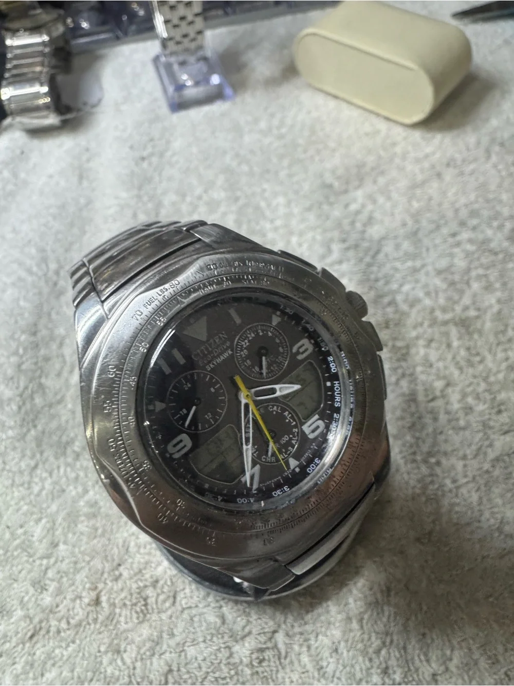 Citizen Eco-Drive Skyhawk Stainless Steel Black Dial Watch